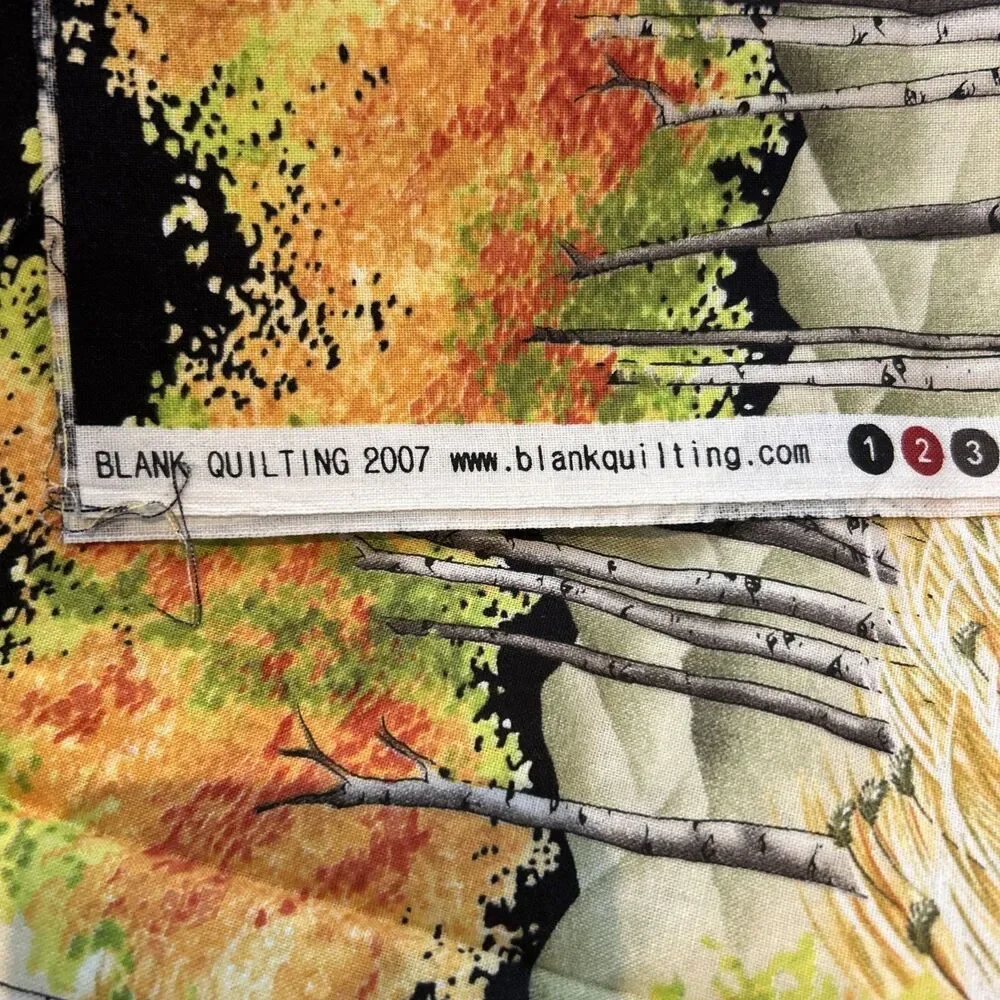 Blank Quilting Colorful Autumn Birch Trees Cotton Quilting Fabric 21